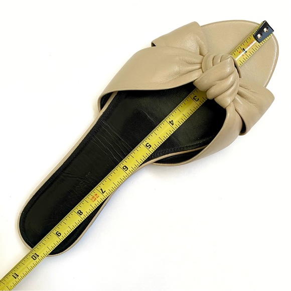 SAINT LAURENT beige tan Bianca knot flat slide sandals - Picture 10 of 10